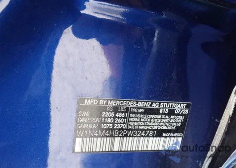 2023 Mercedes-Benz Glb 250 4Matic из США, поврежденный, VIN W1N4M4HB2PW324781